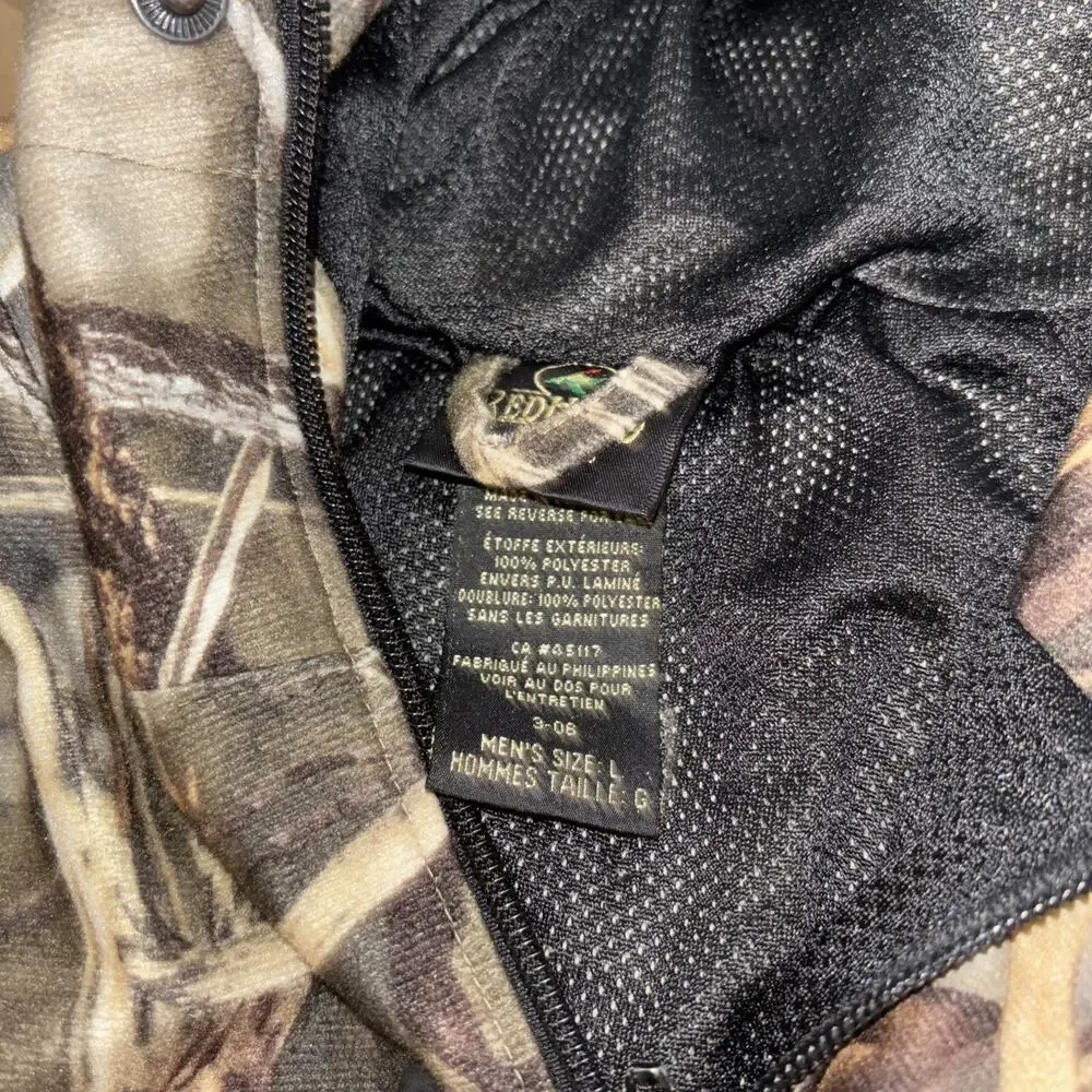 Red Head Camoflauge Hooded Jacket Hunting Men’s Large